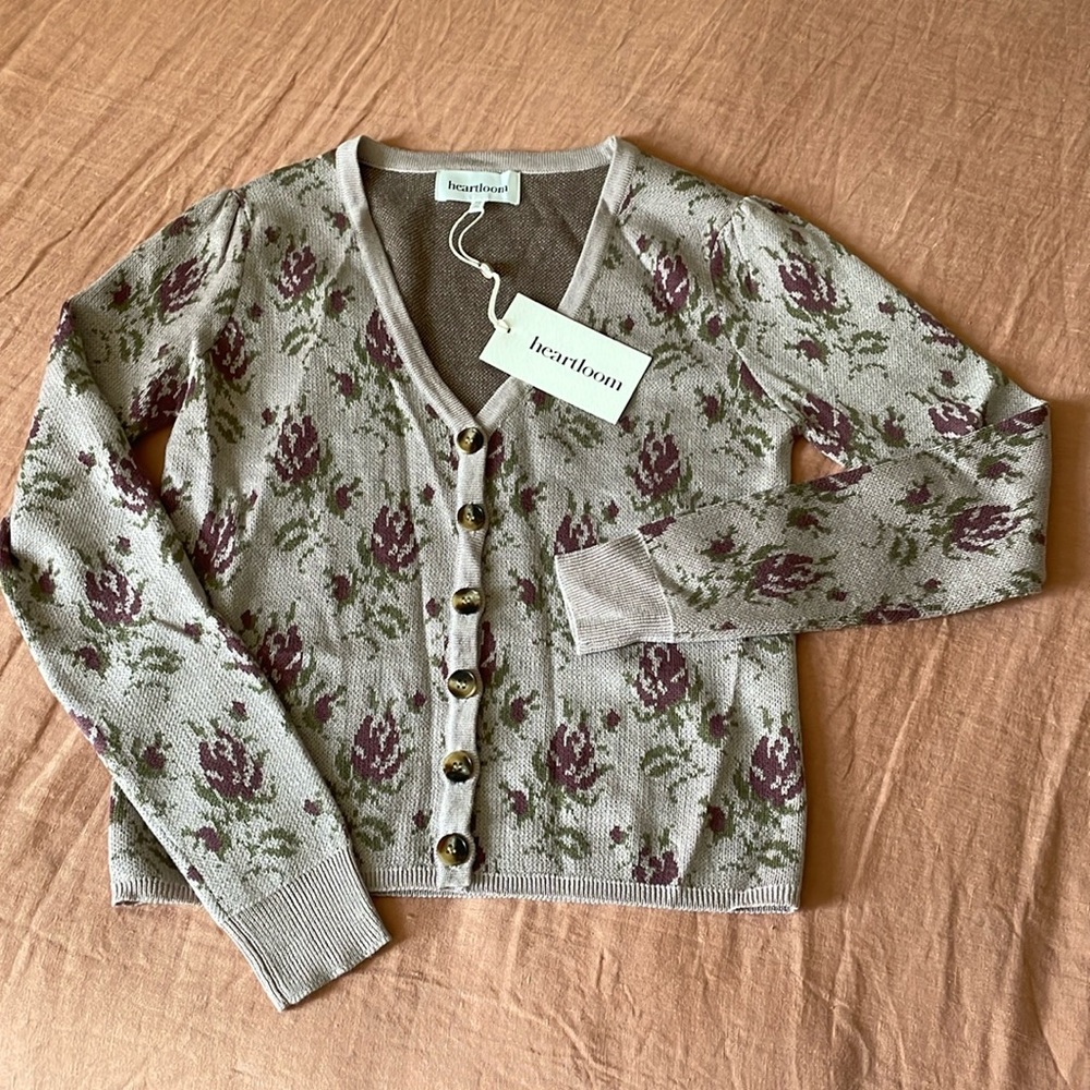 NWT Lavender Flower Cardigan XS/S